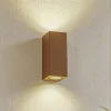 Lucande buitenwandlamp Xava, up/down, bruin, 2-lamps, GU10