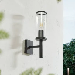 Lucande buitenwandlamp Zanta, hoogte 39 cm, IP54, zwart
