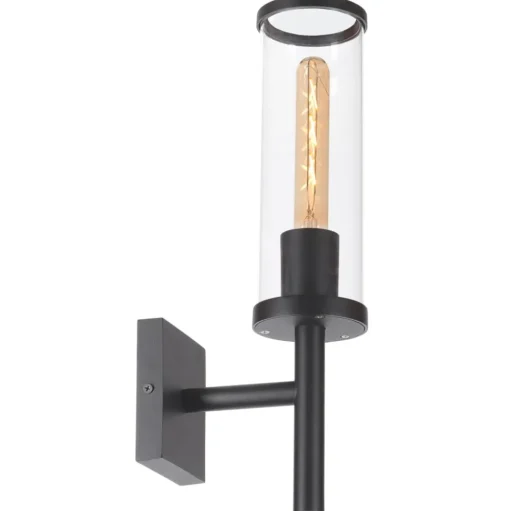 Lucande buitenwandlamp Zanta, hoogte 39 cm, IP54, zwart