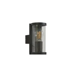 Lucande buitenwandlamp Zanta, hoogte 19,7 cm, IP65, zwart
