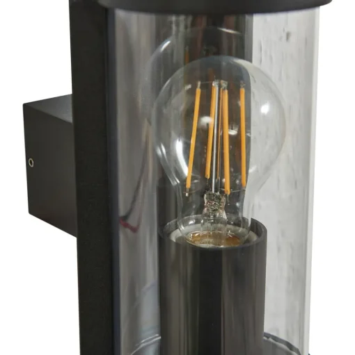 Lucande buitenwandlamp Zanta, hoogte 19,7 cm, IP65, zwart