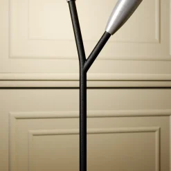 Lucande Carlea tafellamp, 2-lamps, zwart-nikkel
