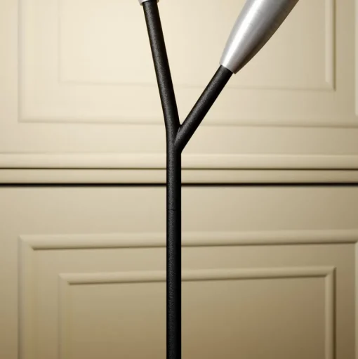 Lucande Carlea tafellamp, 2-lamps, zwart-nikkel