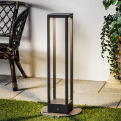 Lucande Carlota LED tuinpadverlichting, antraciet, 65 cm, metaal