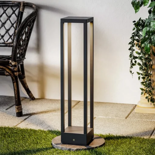 Lucande Carlota LED tuinpadverlichting, antraciet, 65 cm, metaal