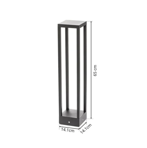 Lucande Carlota LED tuinpadverlichting, antraciet, 65 cm, metaal