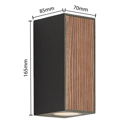 Lucande Cimala buitenwandlamp 2xGU10 hoogte 16,5cm