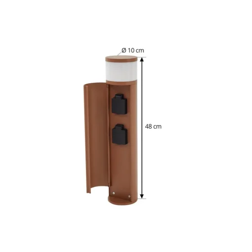 Lucande Corban sokkellamp, roest, deur, stopcontacten, G9, IP44