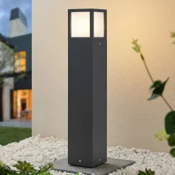 Lucande Dewari tuinpadverlichting, E27, 65 cm, donkergrijs, IP54