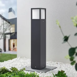 Lucande Dewari tuinpadverlichting, E27, 65 cm, donkergrijs, IP54