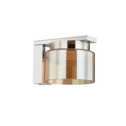 Lucande Diano wandlamp, amber, ijzer, glas