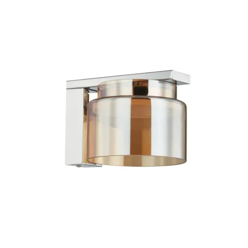 Lucande Diano wandlamp, amber, ijzer, glas