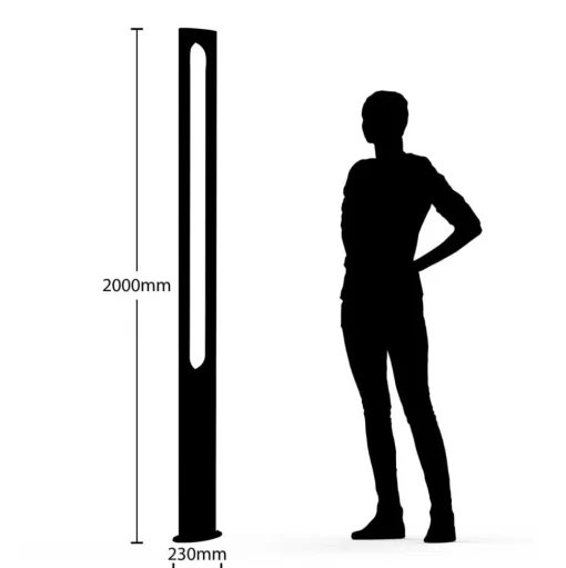 Lucande Dovino LED lantaarnpaal, 200 cm