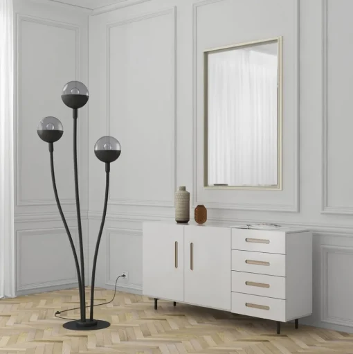 Lucande Dustian vloerlamp, 3-lamps