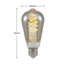 Lucande E27-lamp ST64 4W 918 dimbaar titaan per 2