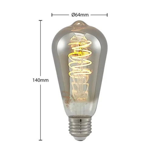 Lucande E27-lamp ST64 4W 918 dimbaar titaan per 2