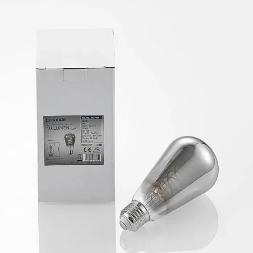 Lucande E27-lamp ST64 4W 918 dimbaar titaan per 2