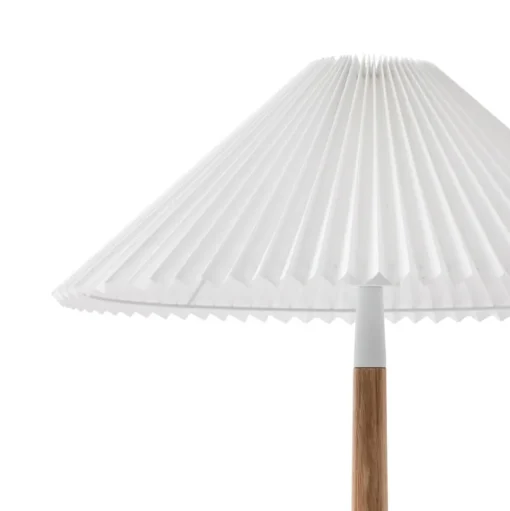 Lucande Ellorin vloerlamp, wit, hout, Ø 47,5 cm, E27