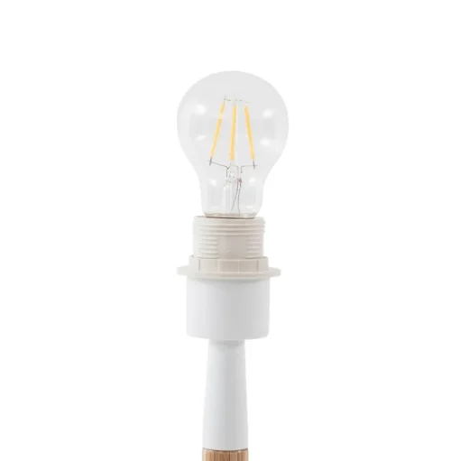 Lucande Ellorin vloerlamp, wit, hout, Ø 47,5 cm, E27
