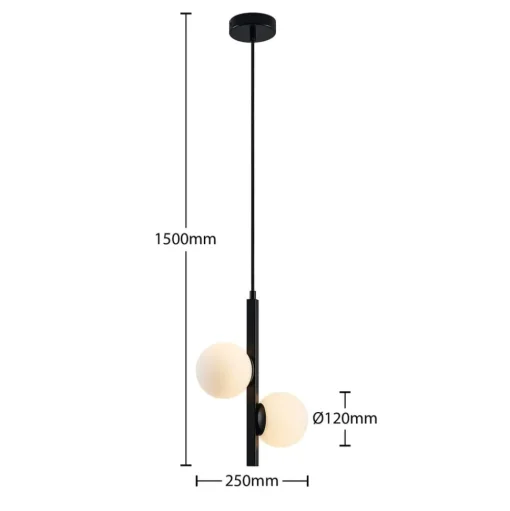 Lucande Emarin hanglamp glazen bollen 2-lamps