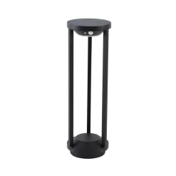Lucande Evelis LED tuinpadverlichting, zwart, aluminium, sensor