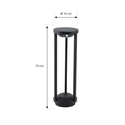 Lucande Evelis LED tuinpadverlichting, zwart, aluminium, sensor