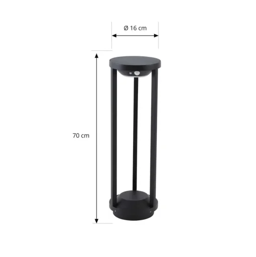 Lucande Evelis LED tuinpadverlichting, zwart, aluminium, sensor