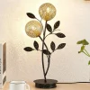 Lucande Evory tafellamp, 48 cm, 2-lamps, zwart/goud, G9