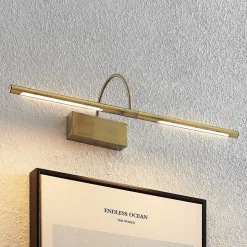 Lucande Fehmke LED schilderijlamp, messing antiek