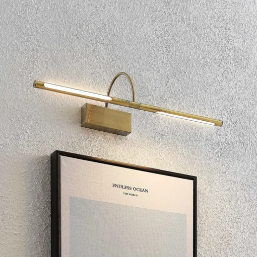 Lucande Fehmke LED schilderijlamp, messing antiek