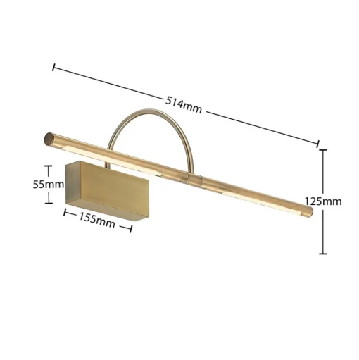 Lucande Fehmke LED schilderijlamp, messing antiek