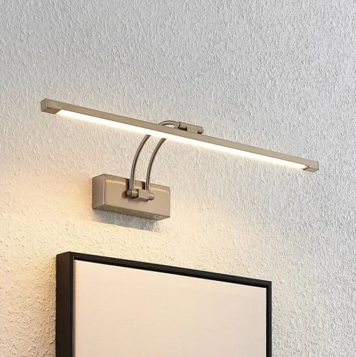 Lucande Felena LED schilderijlamp, nikkel satijn