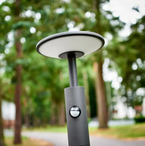 Lucande Fenia LED tuinpadverlichting, 100 cm, sensor, IP54, antraciet