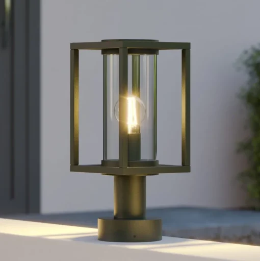 Lucande Ferda sokkellamp, 37 cm, antraciet, IP44