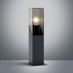 Lucande Fiola sokkellamp, 40 cm, antraciet, IP54