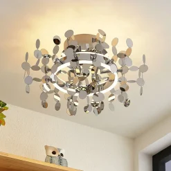 Lucande Glimmo LED plafondlamp, chroom