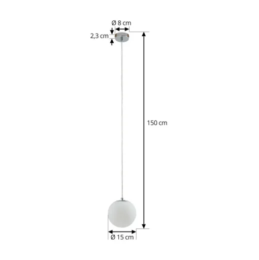 Lucande hanglamp Bidolo, chroomkleurig, glas, Ø 15 cm, IP44