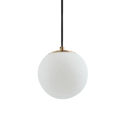 Lucande hanglamp Bidolo, messingkleurig, glas, 15 cm, IP44