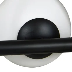 Lucande hanglamp Isandro, zwart / opaal, 7-lamps