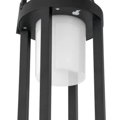 Lucande 2-in-1 LED lamp op zonne-energie Tilena, zwart, rond, aluminium