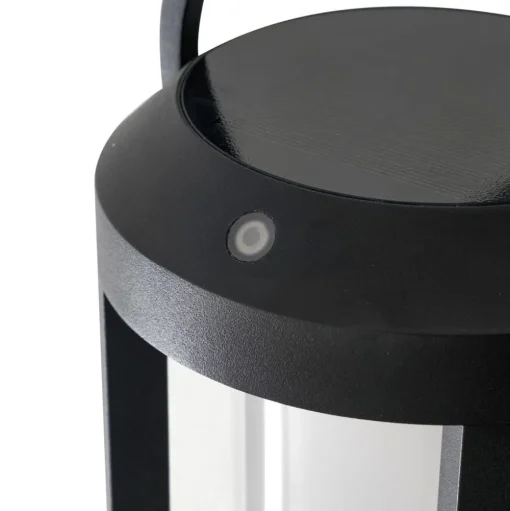 Lucande 2-in-1 LED lamp op zonne-energie Tilena, zwart, rond, aluminium