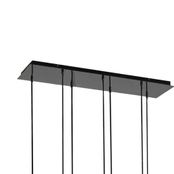 Lucande Jarven hanglamp, 7-lamps, zwart, glas
