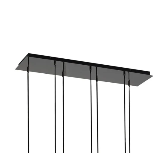 Lucande Jarven hanglamp, 7-lamps, zwart, glas