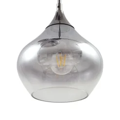 Lucande Jarven hanglamp, 3-lamps, zwart, glas