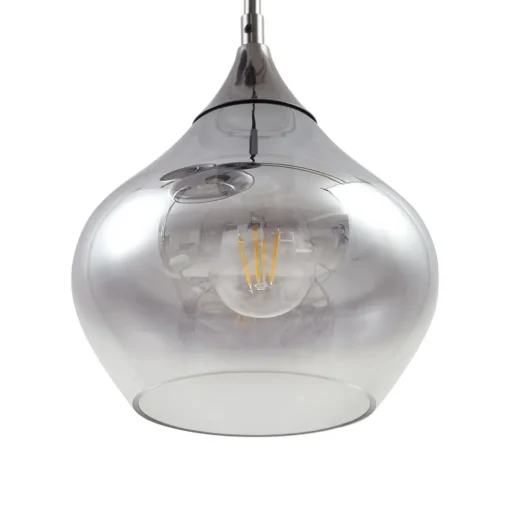 Lucande Jarven hanglamp, 3-lamps, zwart, glas