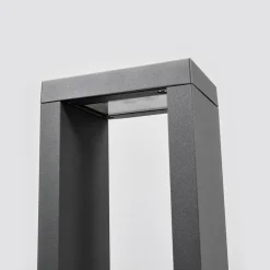 Lucande Jupp LED tuinpadverlichting, set van 4, 60 cm, antraciet, IP54