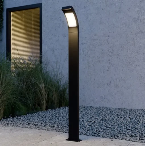 Lucande Juvia LED tuinpadverlichting, 100cm, antraciet, metaal, IP54