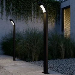Lucande Juvia LED tuinpadverlichting, 100cm, antraciet, metaal, IP54
