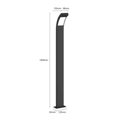 Lucande Juvia LED tuinpadverlichting, 100cm, antraciet, metaal, IP54