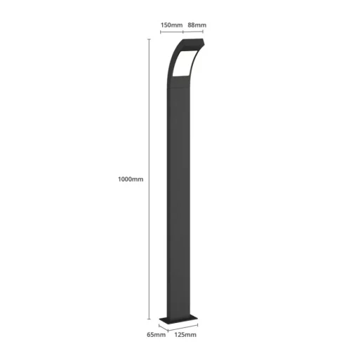 Lucande Juvia LED tuinpadverlichting, 100cm, antraciet, metaal, IP54